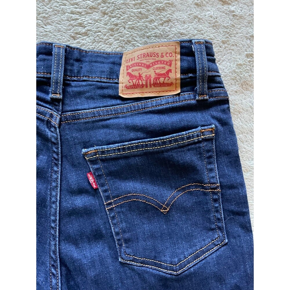 Levis Jeans Womens 27x32 Flare 726 Dark Wash High Rise Stretch Denim Boho Hippie - Picture 9 of 11